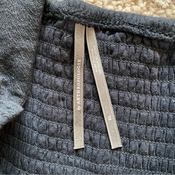 Anthropologie Ruched Tiered Maxi Dress, XL, Black Smocked, Stretchy, Cottagecore - Picture 6 of 10